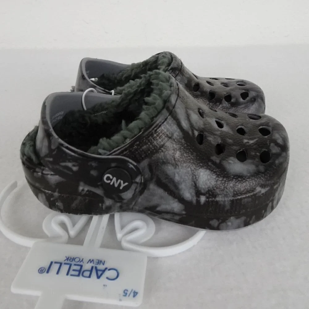 Capelli Camo Shoe Clog Muck Slip On Gray Lined Size 4 -5 Boys
